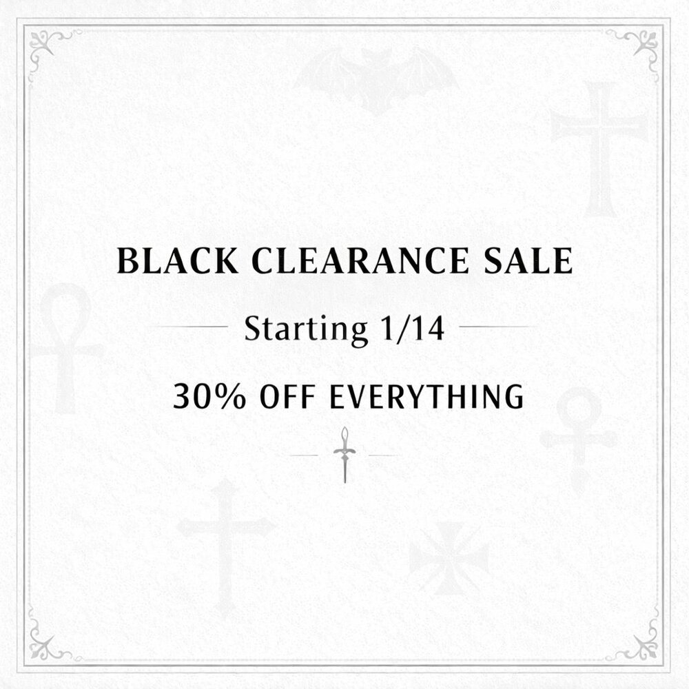 Black Clearance Sale – 30% Off Any Item